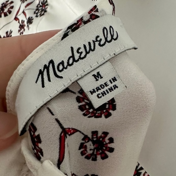 Madewell Silk Short-Sleeved Floral Printed Top - Picture 5 of 5
